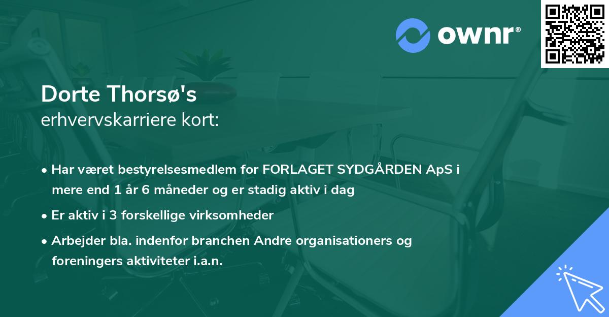 Dorte Thorsø's erhvervskarriere kort