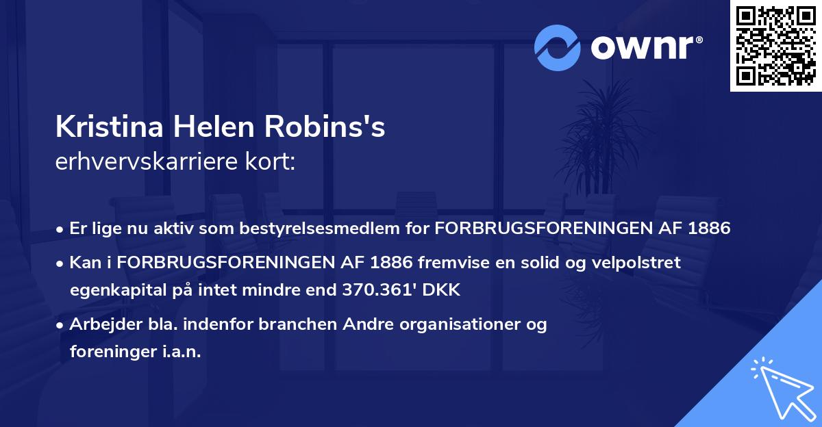 Kristina Helen Robins's erhvervskarriere kort