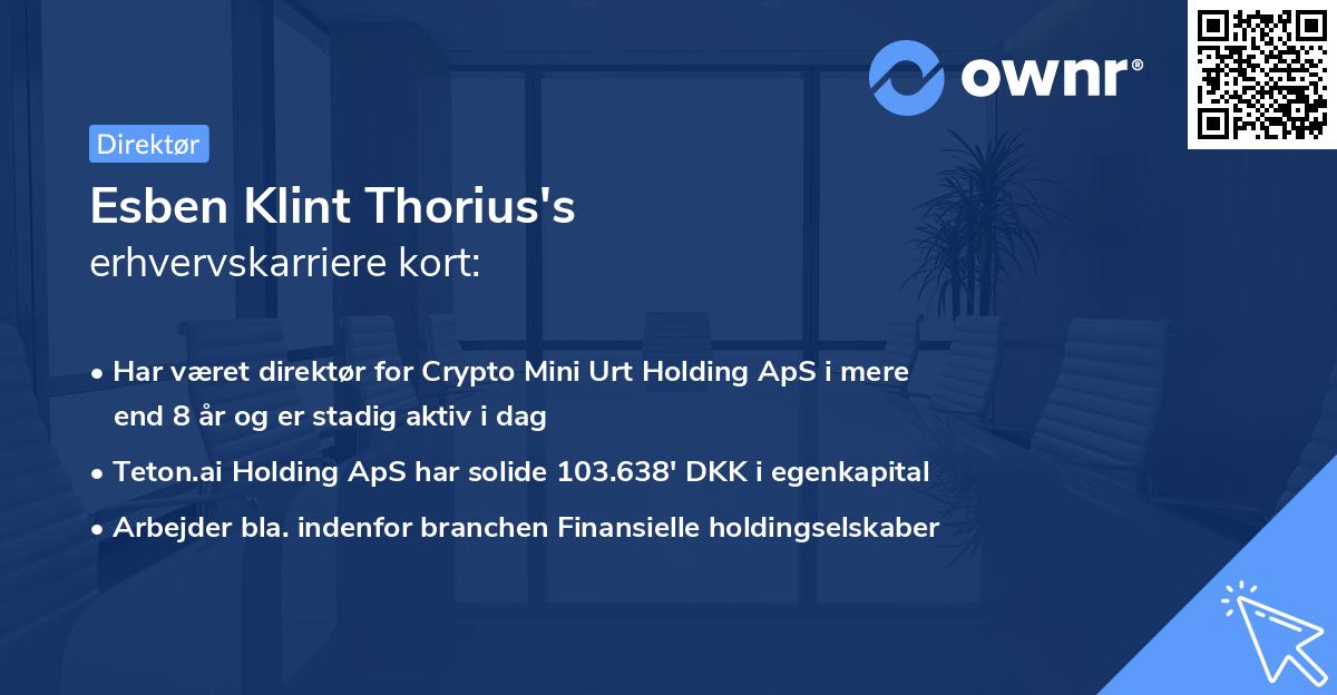 Esben Klint Thorius's erhvervskarriere kort