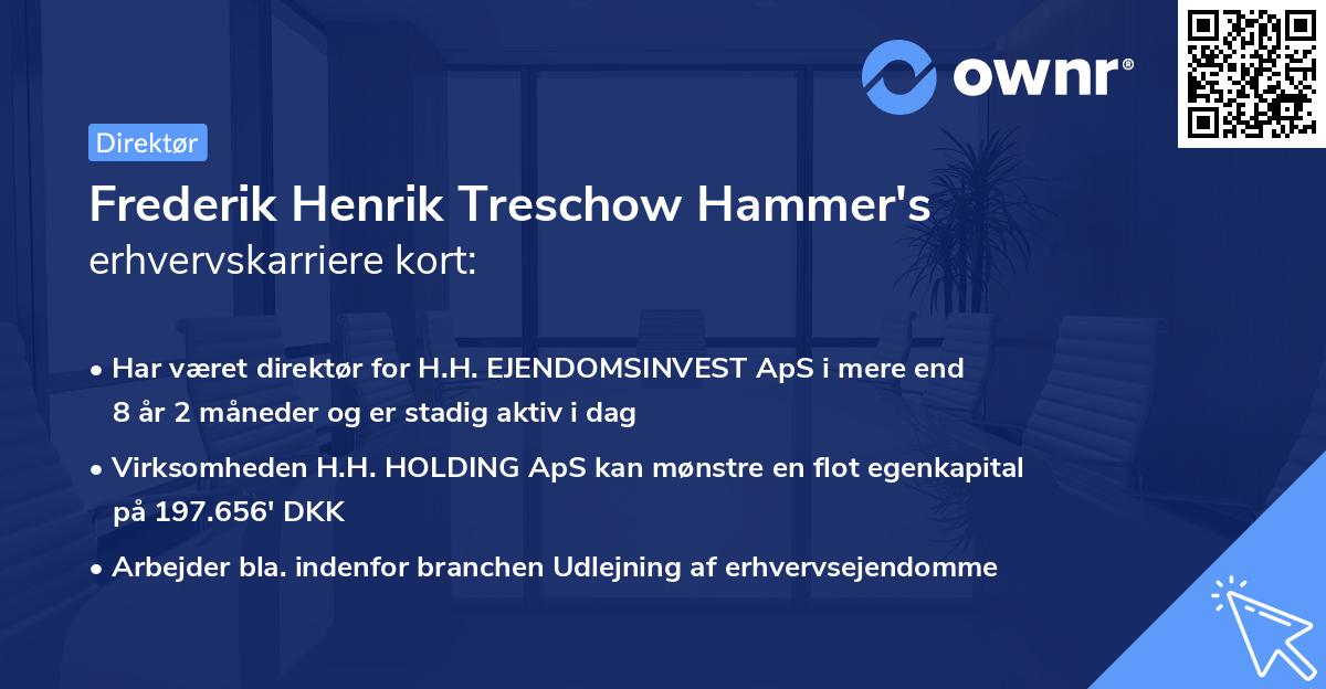 Frederik Henrik Treschow Hammer's erhvervskarriere kort