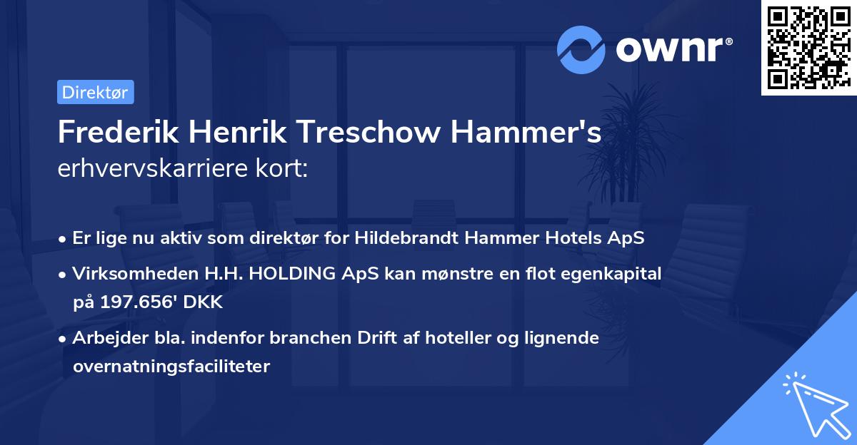 Frederik Henrik Treschow Hammer's erhvervskarriere kort