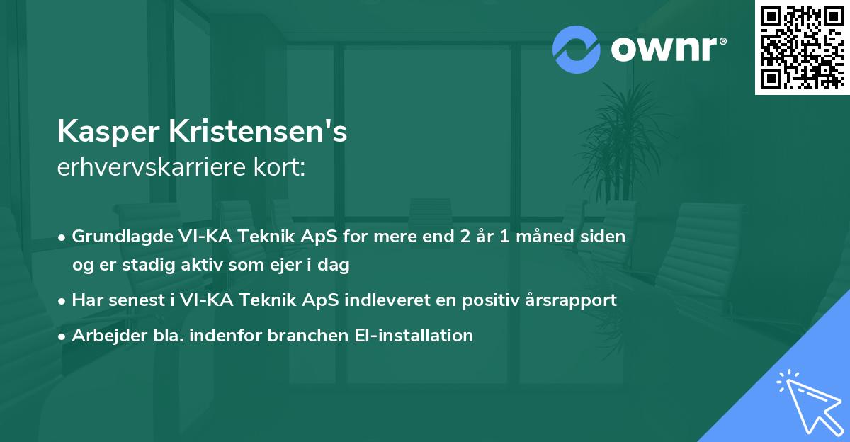Kasper Kristensen's erhvervskarriere kort