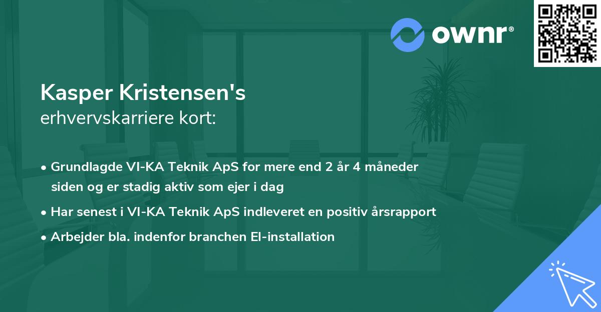 Kasper Kristensen's erhvervskarriere kort
