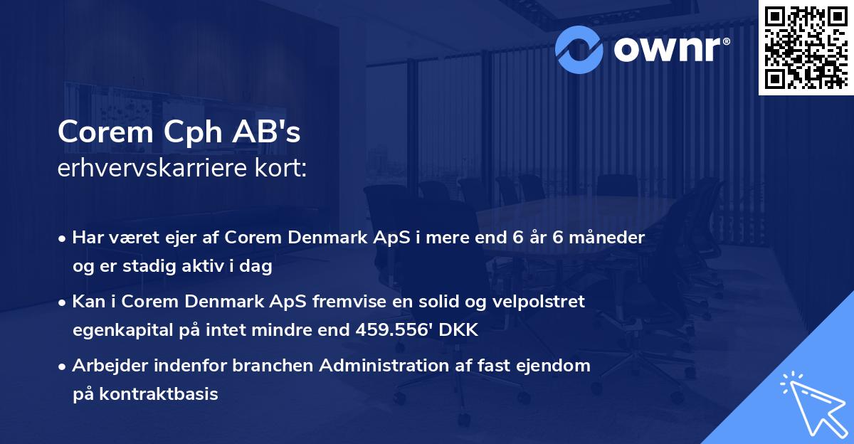 Corem Cph AB's erhvervskarriere kort