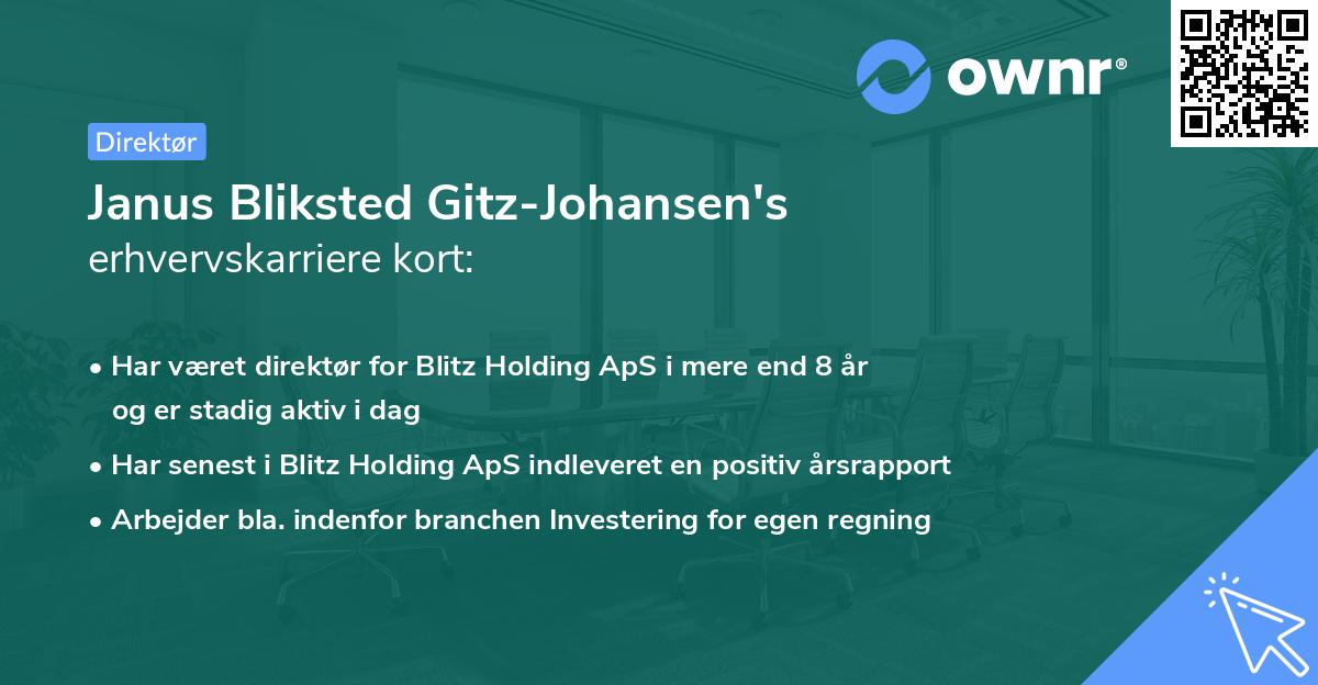 Janus Bliksted Gitz-Johansen's erhvervskarriere kort