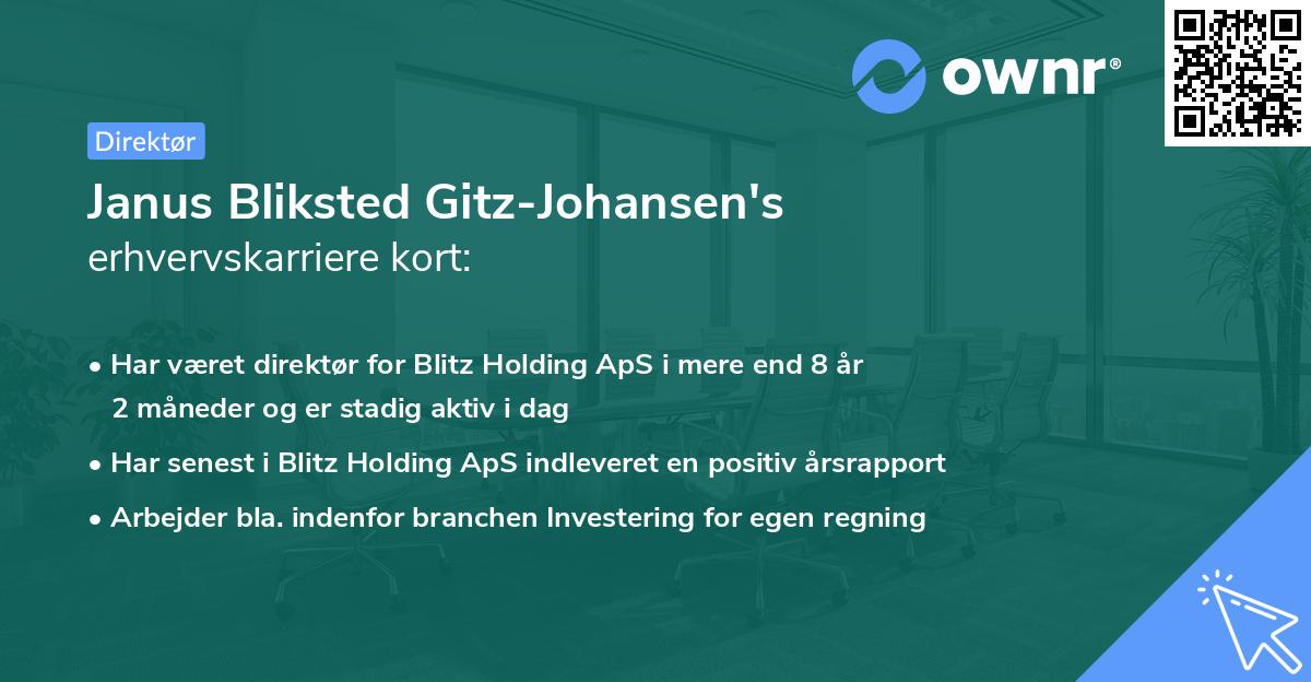 Janus Bliksted Gitz-Johansen's erhvervskarriere kort