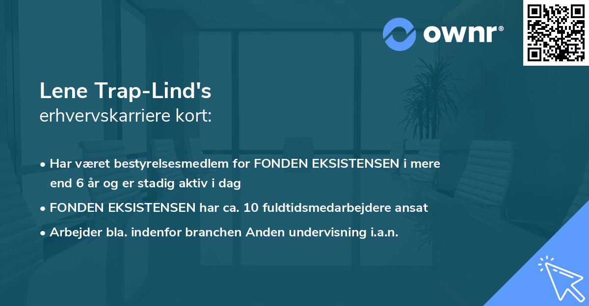 Lene Trap-Lind's erhvervskarriere kort
