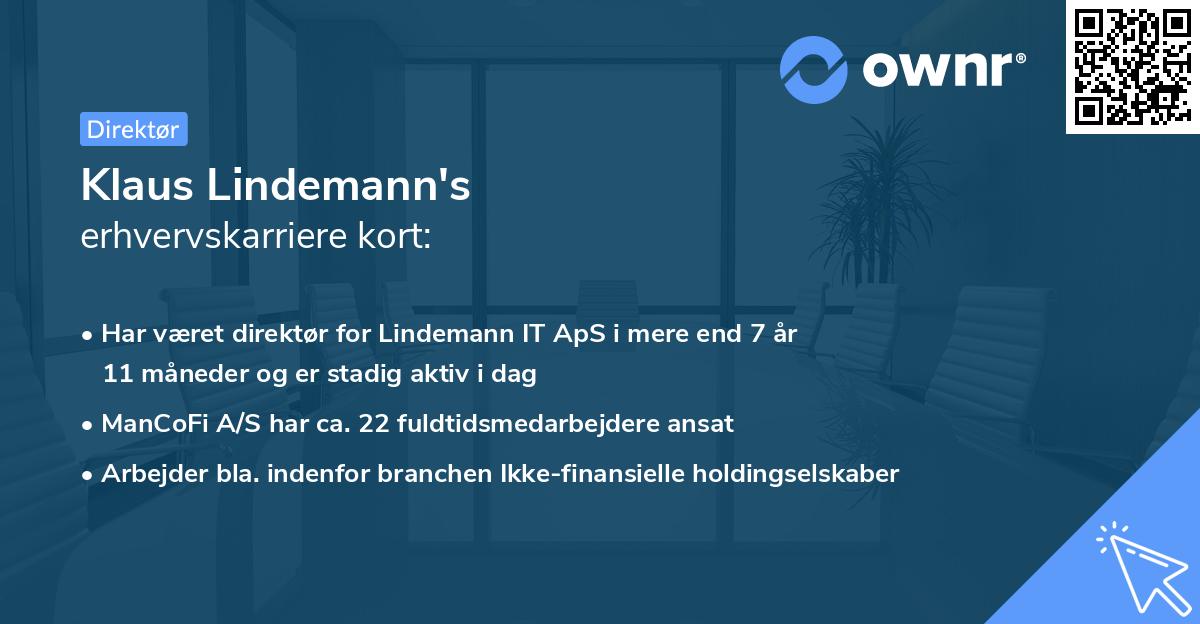 Klaus Lindemann's erhvervskarriere kort