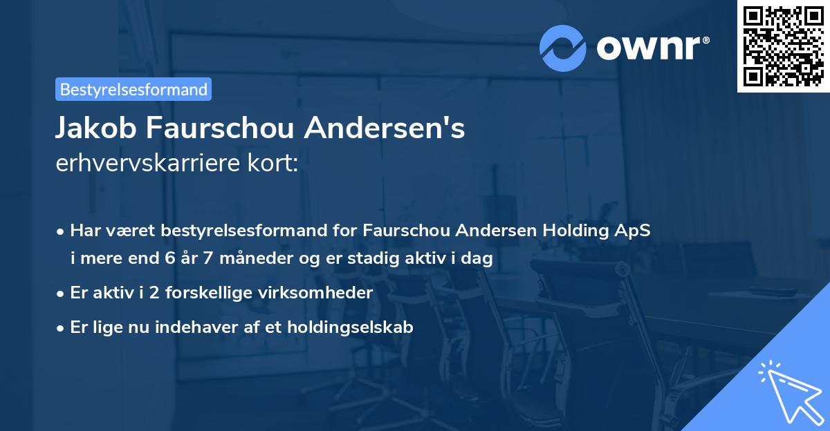 Jakob Faurschou Andersen's erhvervskarriere kort