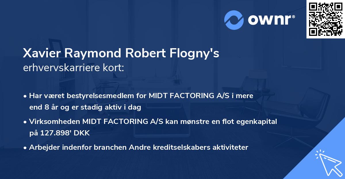 Xavier Raymond Robert Flogny's erhvervskarriere kort