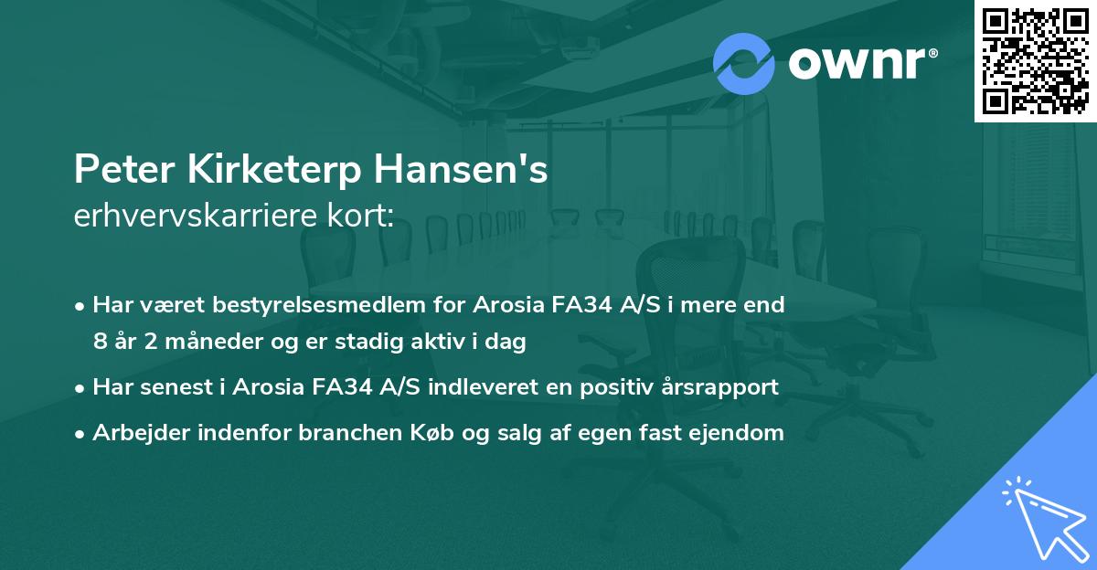 Peter Kirketerp Hansen's erhvervskarriere kort