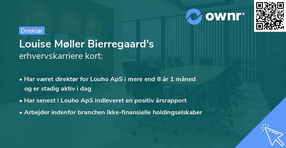 Louise Møller Bierregaard's erhvervskarriere kort