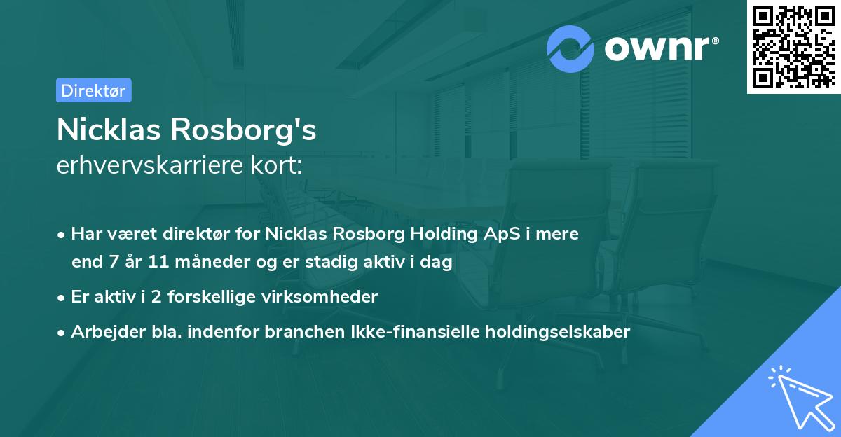 Nicklas Rosborg's erhvervskarriere kort