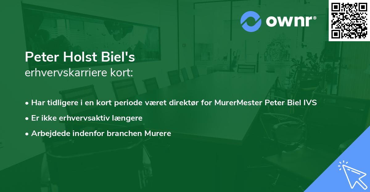 Peter Holst Biel's erhvervskarriere kort
