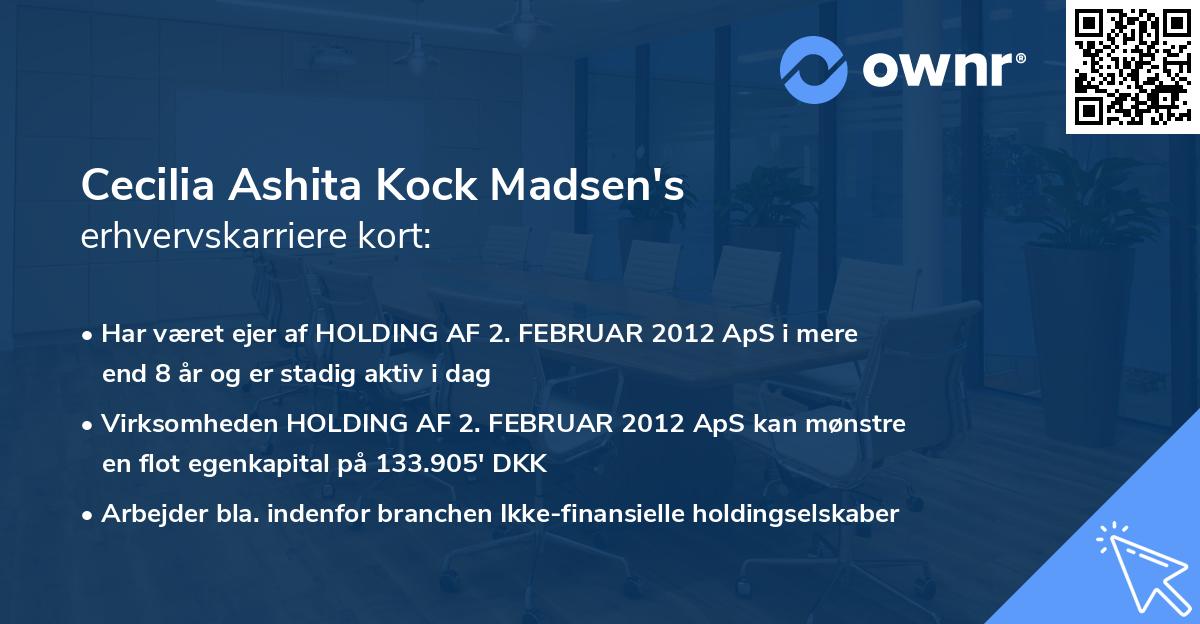 Cecilia Ashita Kock Madsen's erhvervskarriere kort