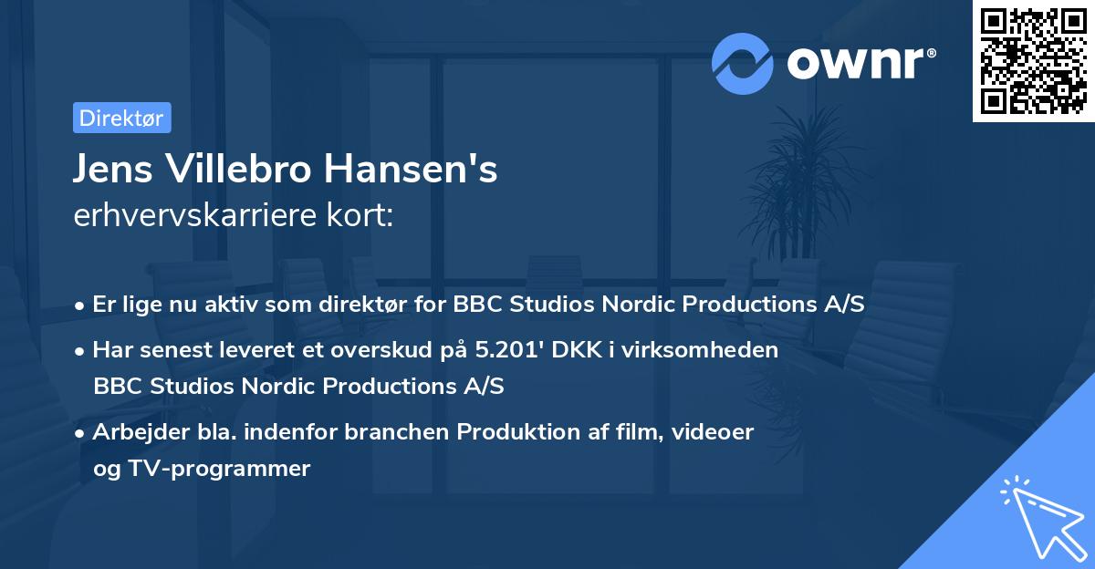 Jens Villebro Hansen's erhvervskarriere kort