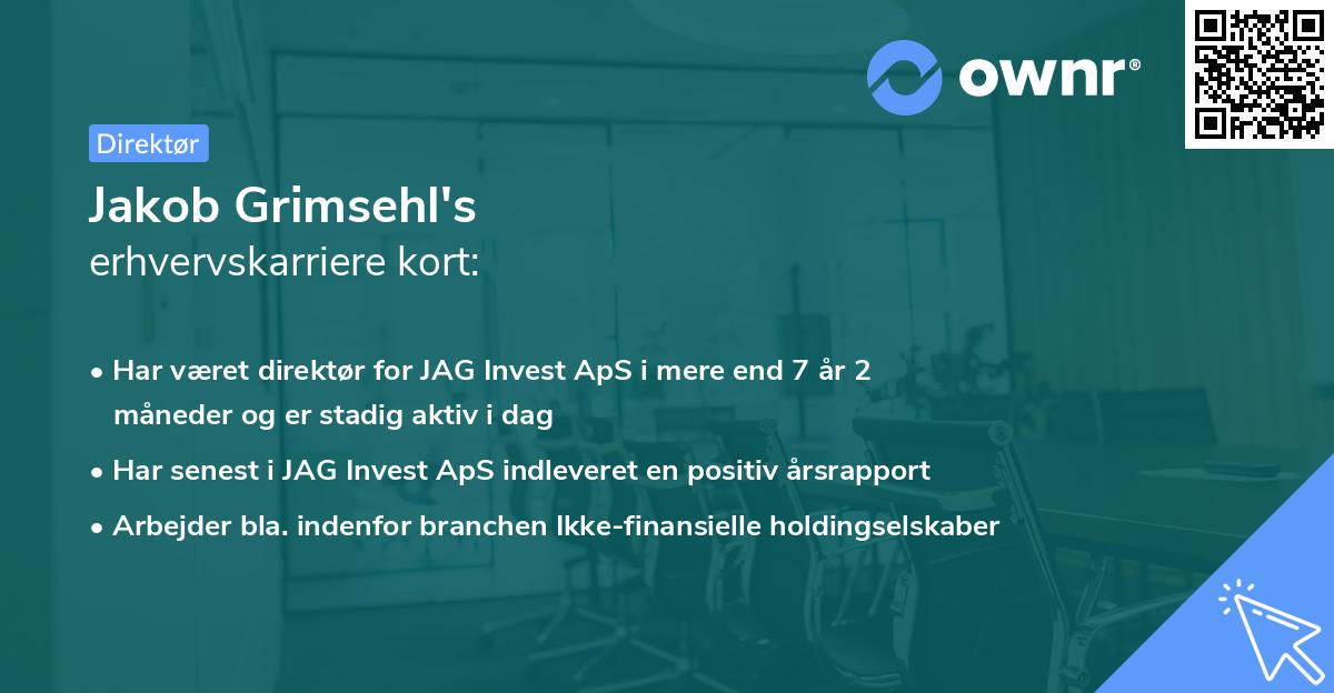 Jakob Grimsehl's erhvervskarriere kort