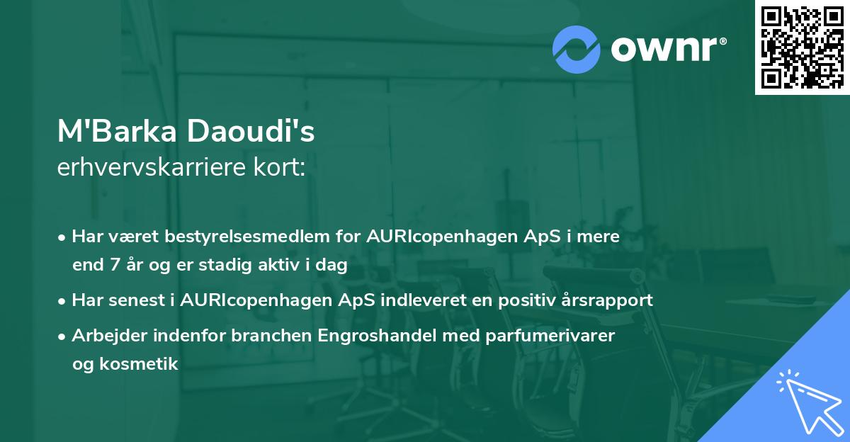 M'Barka Daoudi's erhvervskarriere kort