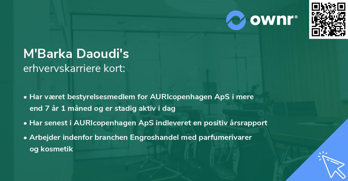 M'Barka Daoudi's erhvervskarriere kort