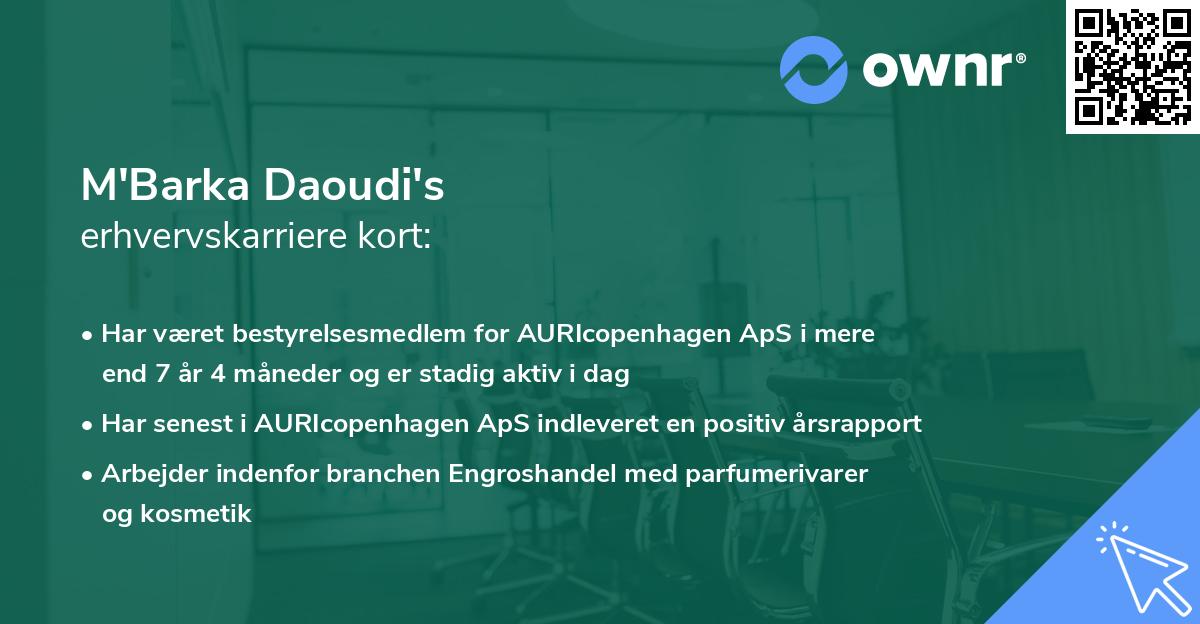 M'Barka Daoudi's erhvervskarriere kort