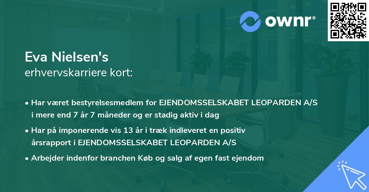 Eva Nielsen's erhvervskarriere kort
