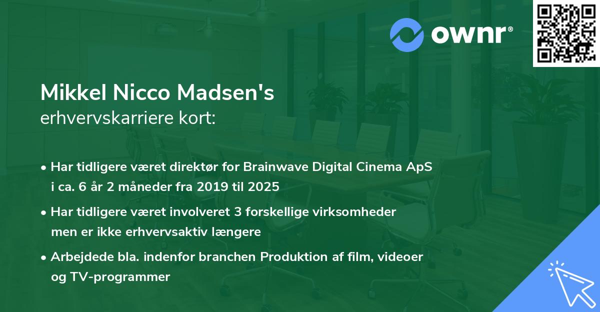 Mikkel Nicco Madsen's erhvervskarriere kort