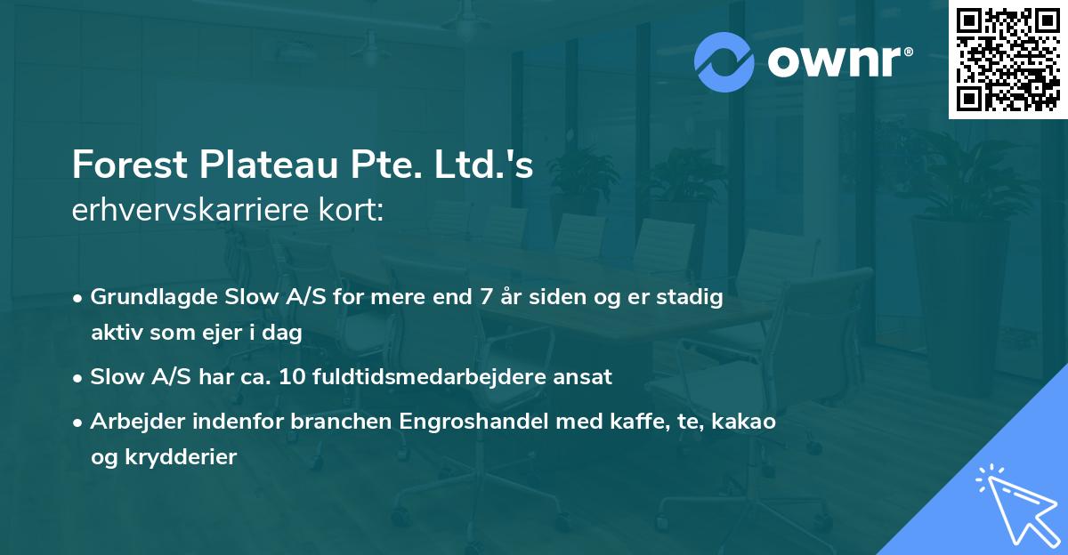 Forest Plateau Pte. Ltd.'s erhvervskarriere kort