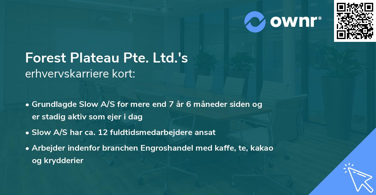 Forest Plateau Pte. Ltd.'s erhvervskarriere kort