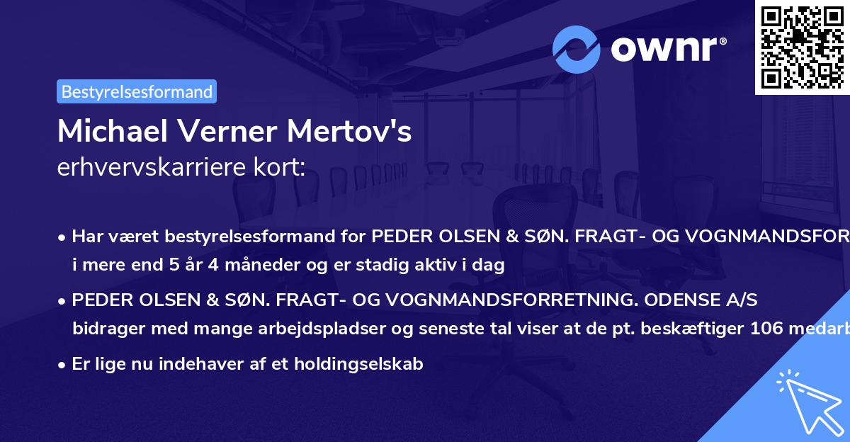 Michael Verner Mertov's erhvervskarriere kort