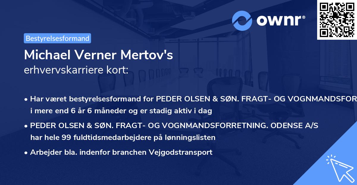 Michael Verner Mertov's erhvervskarriere kort