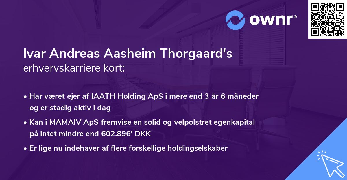 Ivar Andreas Aasheim Thorgaard's erhvervskarriere kort
