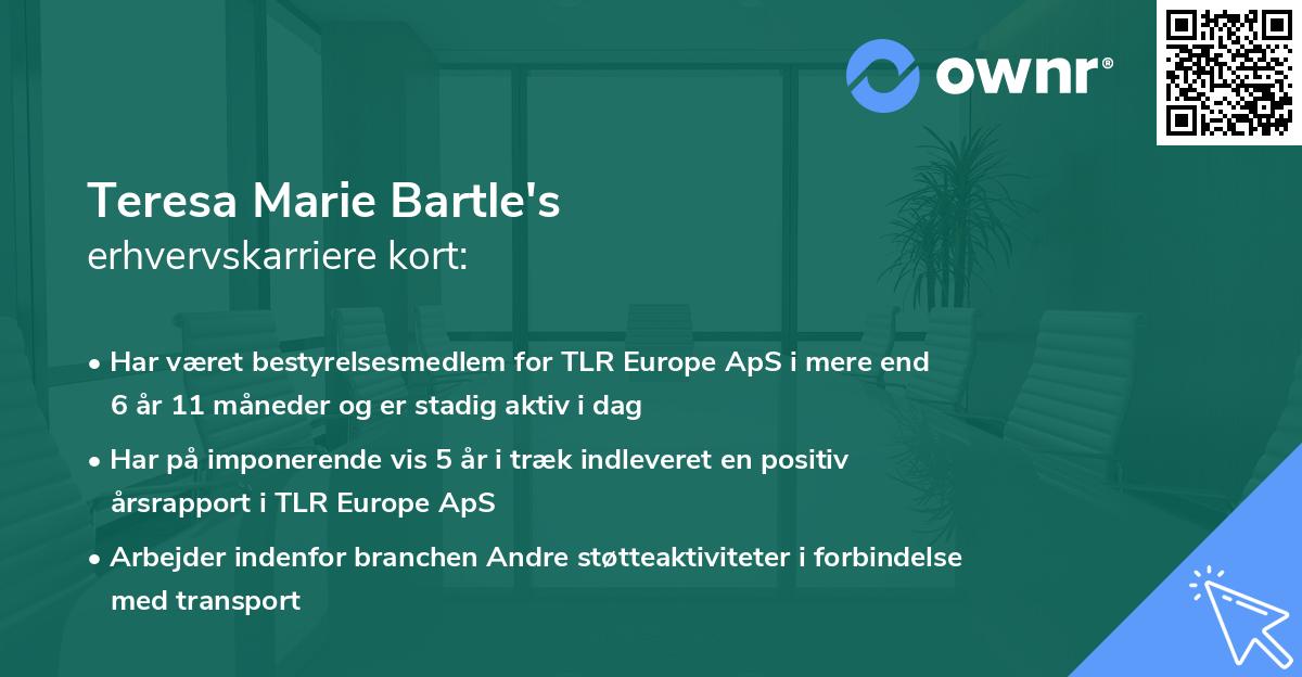 Teresa Marie Bartle's erhvervskarriere kort
