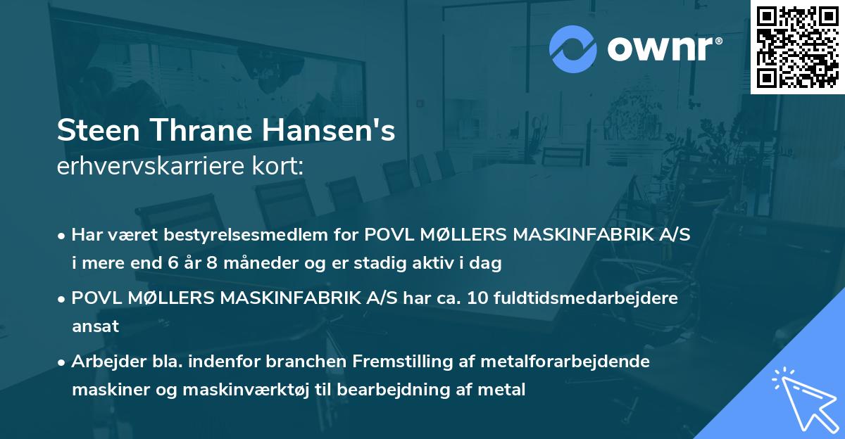 Steen Thrane Hansen's erhvervskarriere kort