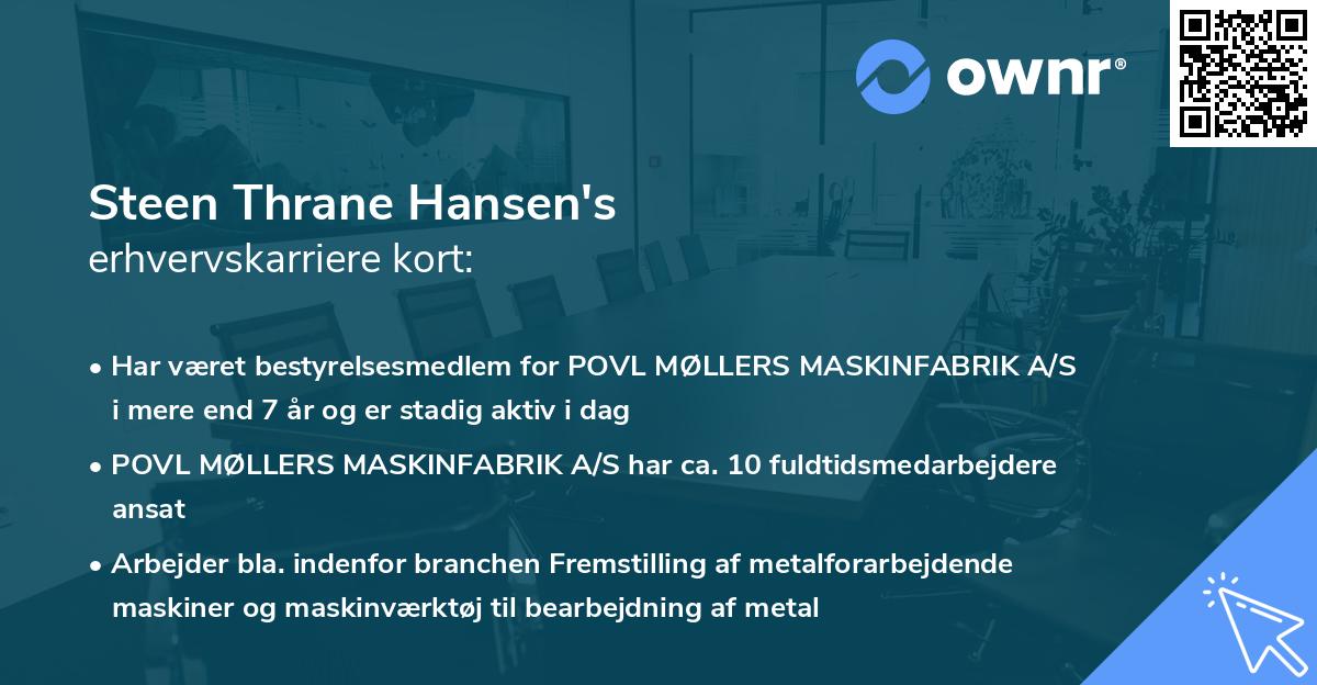 Steen Thrane Hansen's erhvervskarriere kort