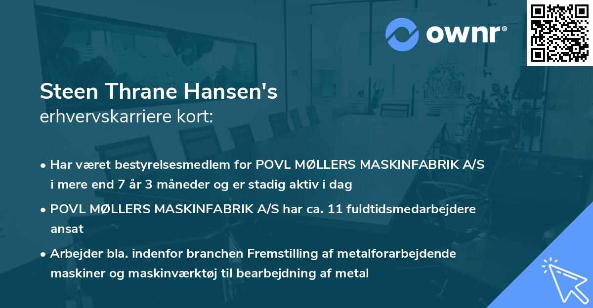 Steen Thrane Hansen's erhvervskarriere kort