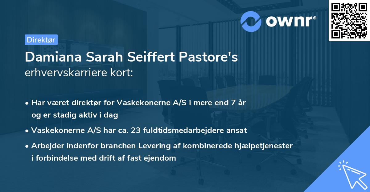 Damiana Sarah Seiffert Pastore's erhvervskarriere kort