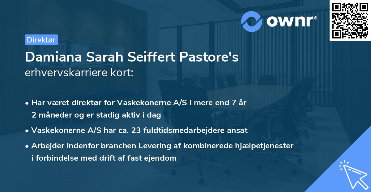 Damiana Sarah Seiffert Pastore's erhvervskarriere kort