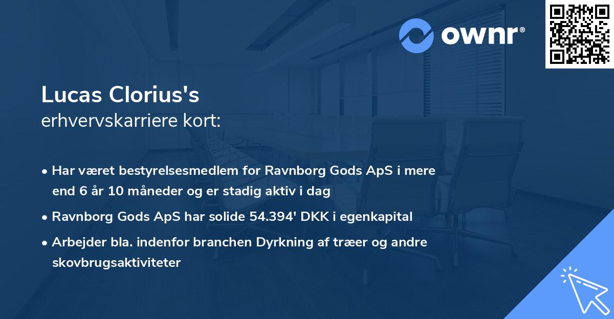 Lucas Clorius's erhvervskarriere kort