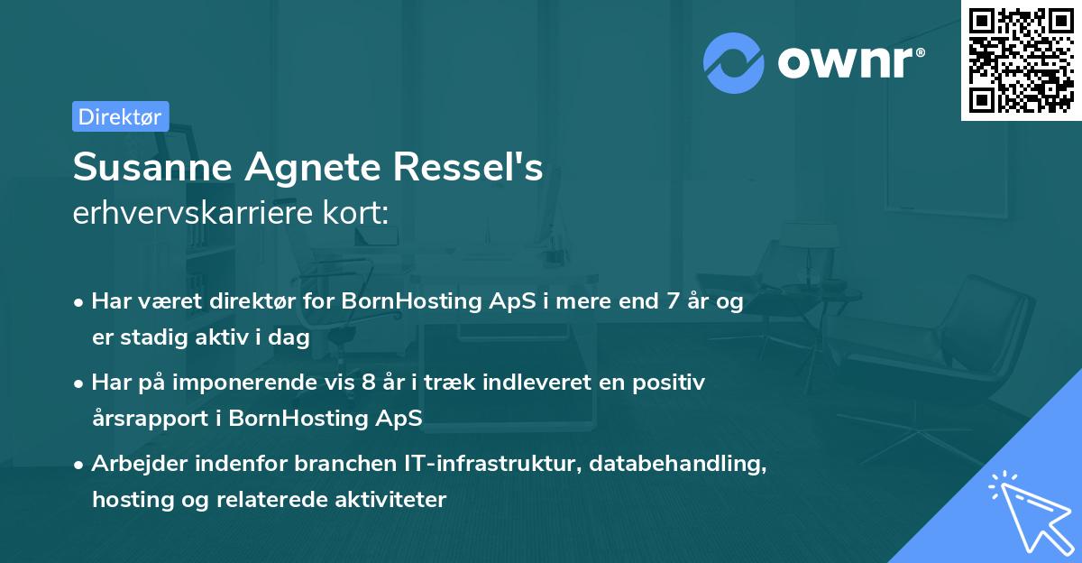 Susanne Agnete Ressel's erhvervskarriere kort