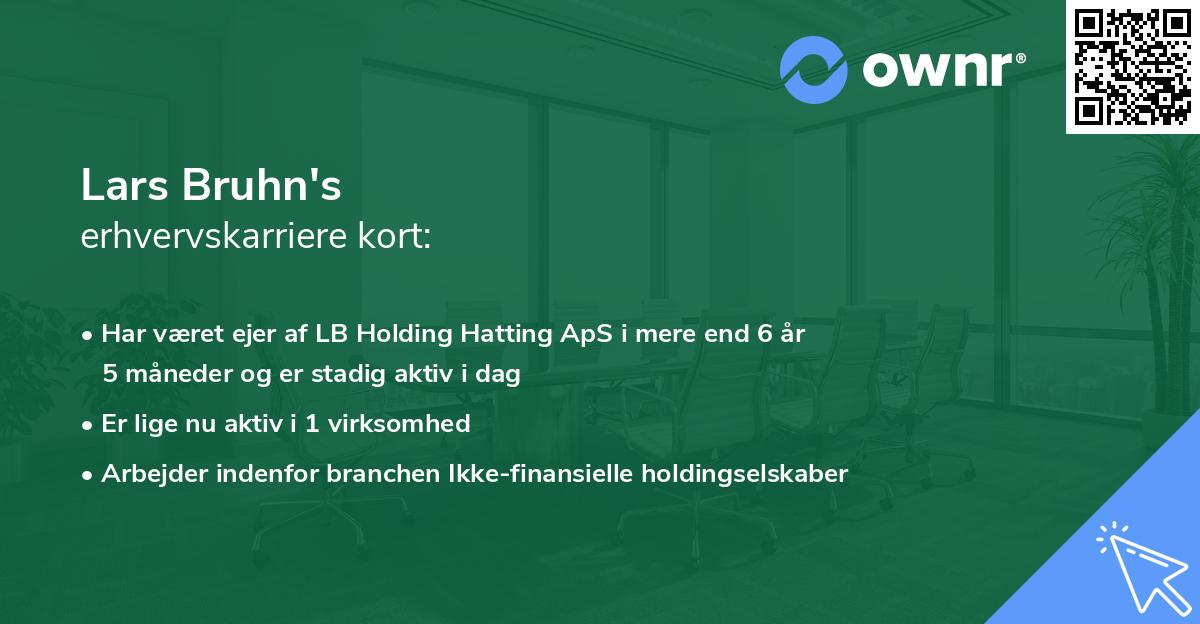 Lars Bruhn's erhvervskarriere kort