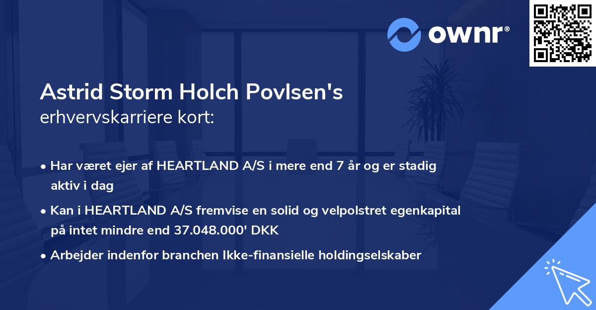 Astrid Storm Holch Povlsen's erhvervskarriere kort