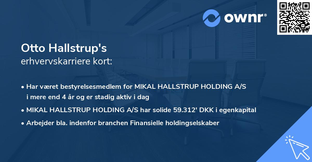 Otto Hallstrup's erhvervskarriere kort