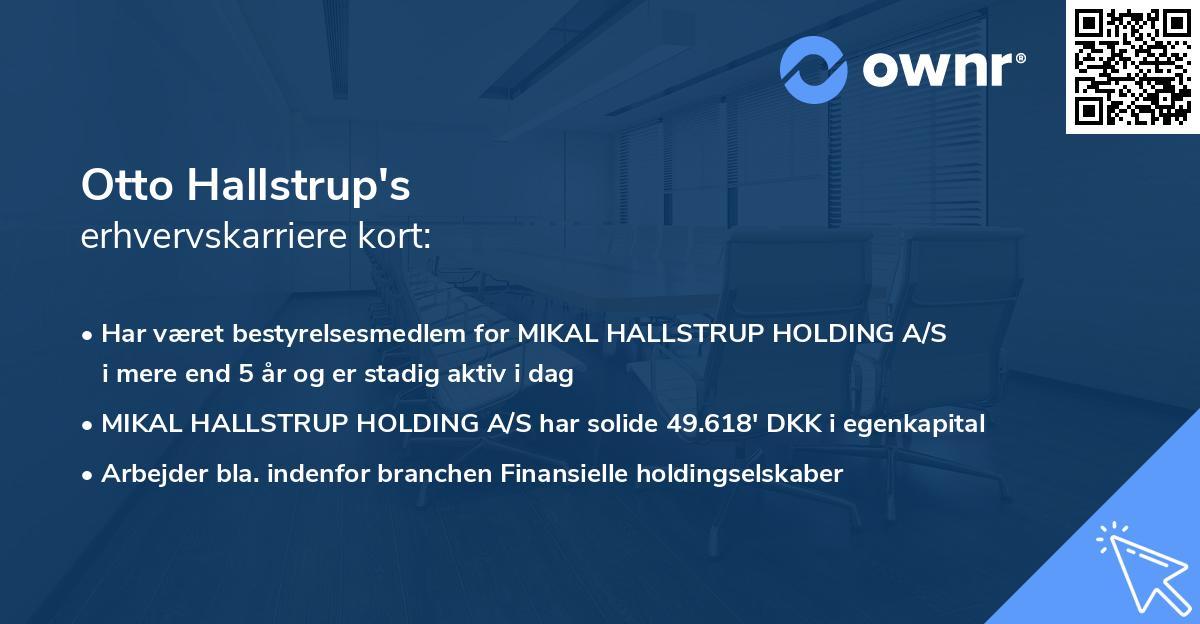 Otto Hallstrup's erhvervskarriere kort