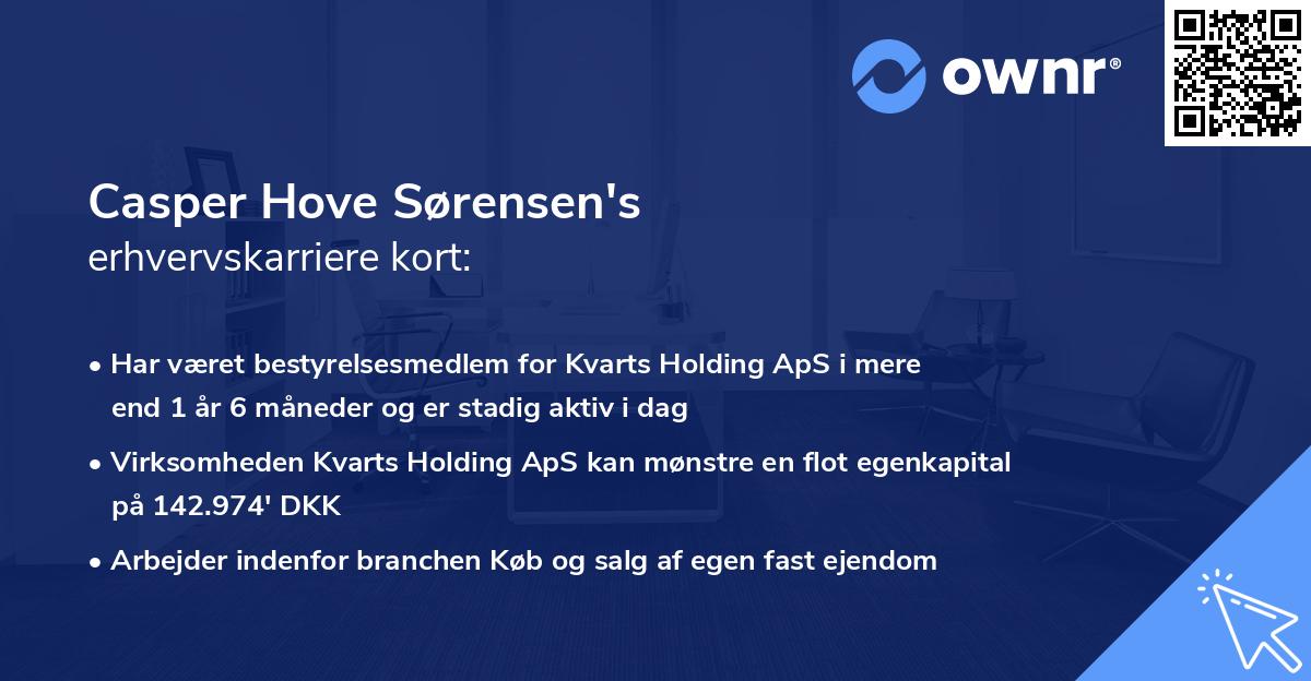 Casper Hove Sørensen's erhvervskarriere kort