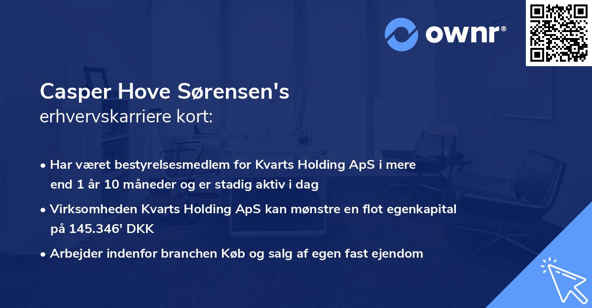 Casper Hove Sørensen's erhvervskarriere kort