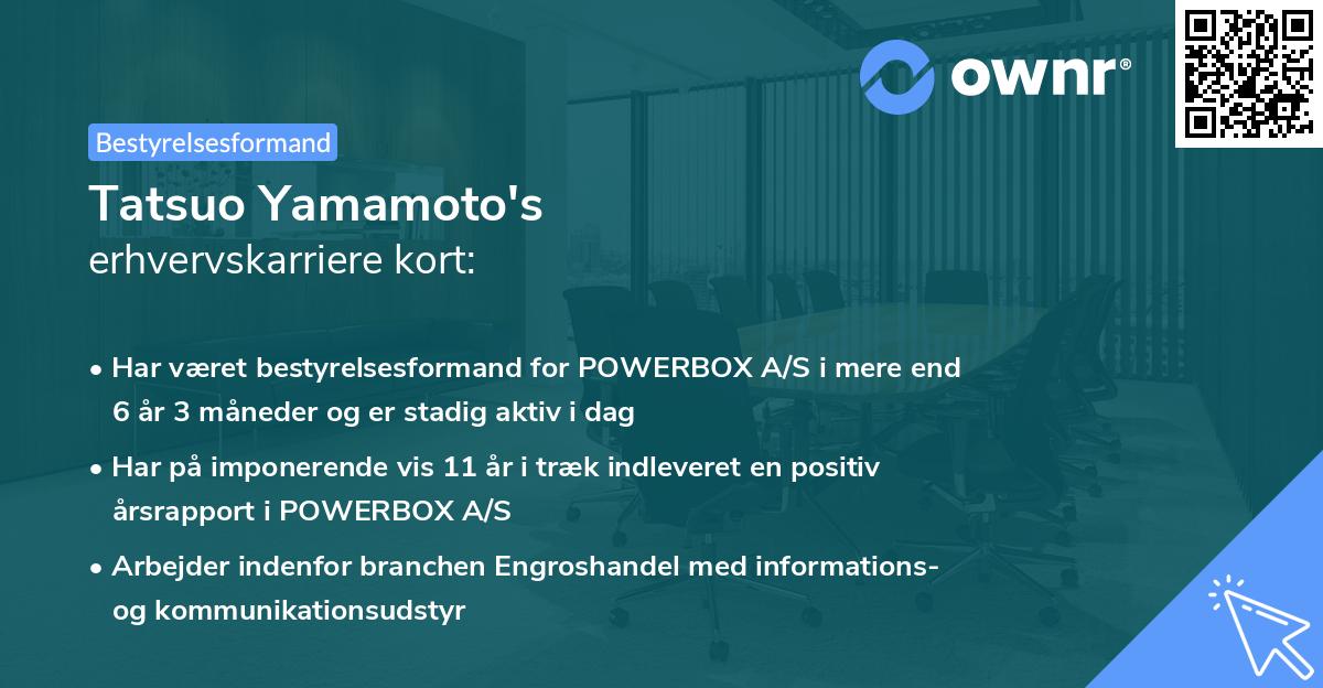 Tatsuo Yamamoto's erhvervskarriere kort