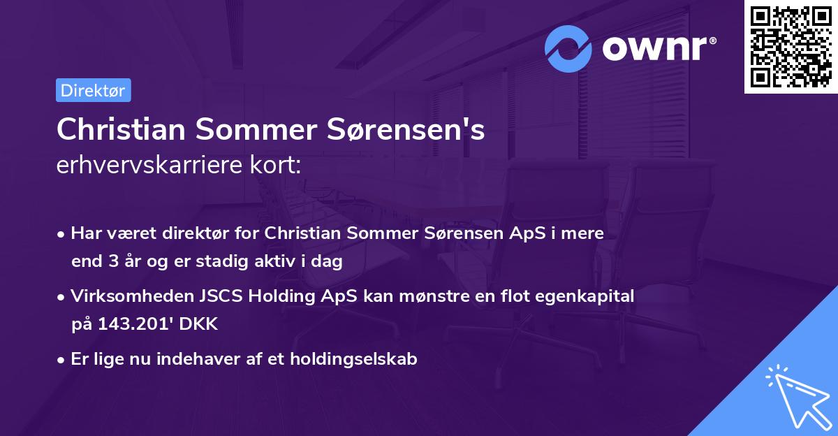 Christian Sommer Sørensen's erhvervskarriere kort