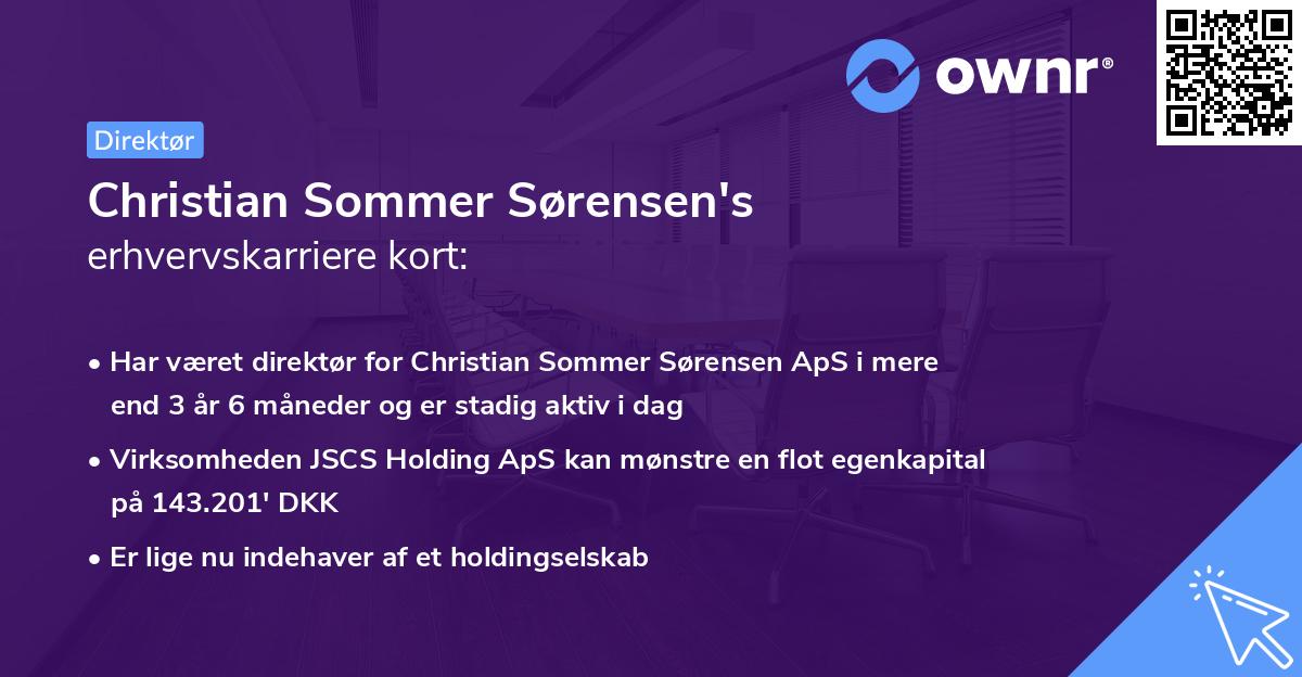 Christian Sommer Sørensen's erhvervskarriere kort