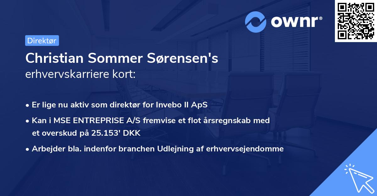 Christian Sommer Sørensen's erhvervskarriere kort