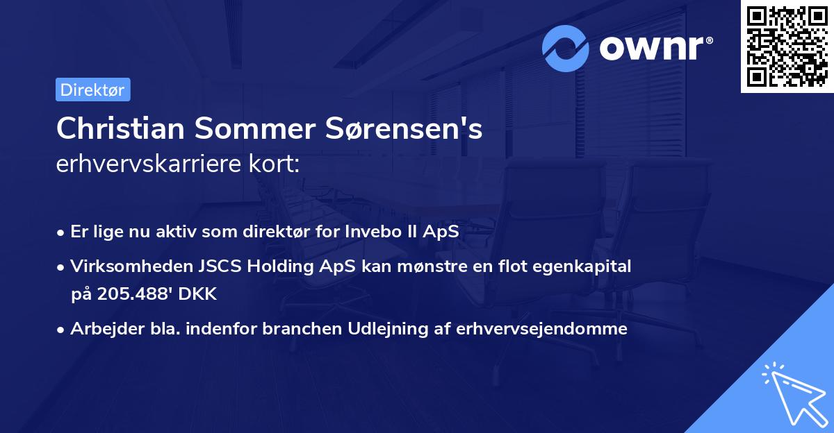Christian Sommer Sørensen's erhvervskarriere kort